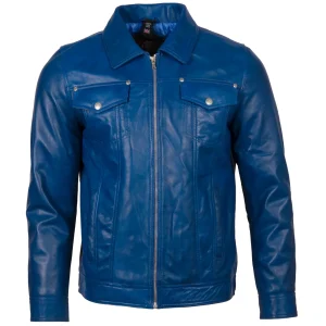 Chaqueta Trucker Harrington AGQ5 para hombre - Azul océano