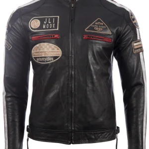 CXUS Chaqueta motera de carreras para hombre - Negro
